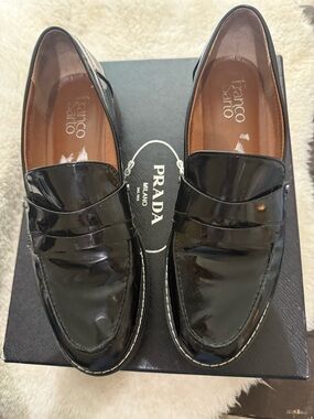 FRANCO SARTO Women's Black Cassandra Slip On  Loafers Size 8M